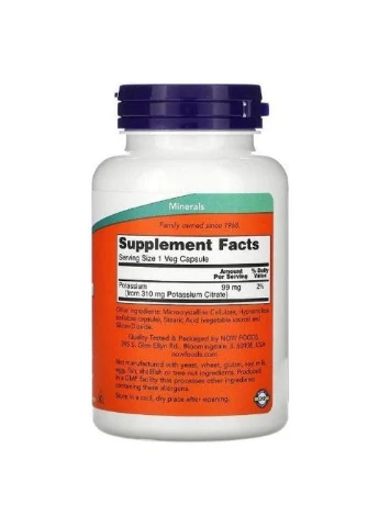 Potassium Citrate 99 mg 180 Veg Caps Now Foods (362418677)