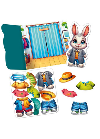 Игра развивающая с липучками "Зайка" VT1320-04, 10 элементов одежды Vladi toys (358933121)