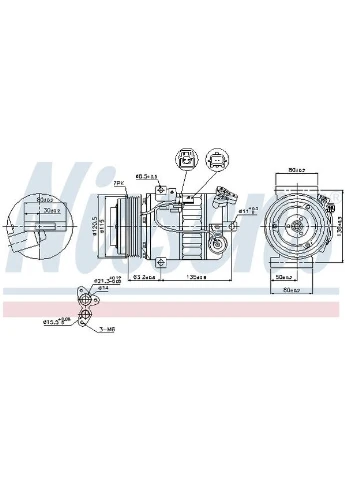 Компрессор кондиционера RENAULT LAGUNA III (07-) 2.0 DCI (+) (NI 89392) Nissens (354335449)