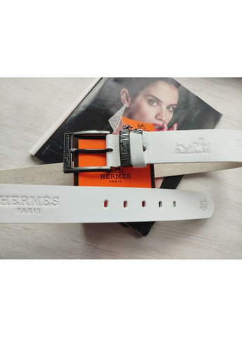 Чоловічий шкіряний ремінь для джинсів білий No Brand (369002518)