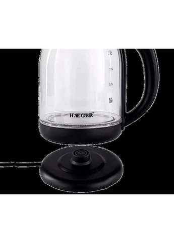 Чайник електричний скляний дисковий 2 л HG-7833 прозорий 2000W (HG-7833_380) Haeger (392928331)