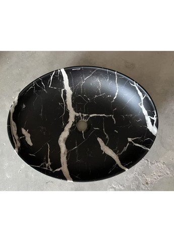 Раковина накладная Premium ELLIPSE-0102 MARBLE 515х400х130mm (MP6552) Mixxus (322074467)
