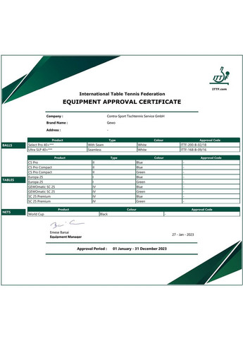 М'ячі для настільного тенісу Ultra SLP 40+ ITTF 6 шт (81351200) GEWO (346530818)