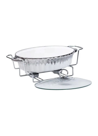 Мармит овальный керамический 1,5 литра на металлической подставке с подогревом HP1023 Yiwu (318315096)