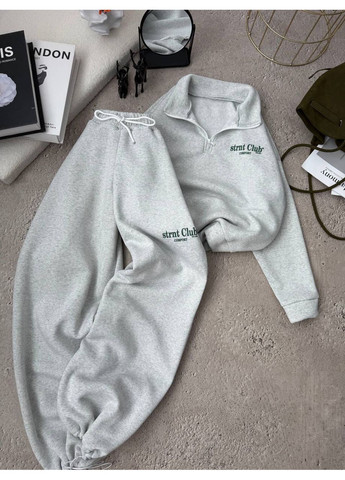 Стильний oversize костюм з тринітки на флісі — ЗАМІР В ОПИСІ GD/GL Модний простір (370601712)