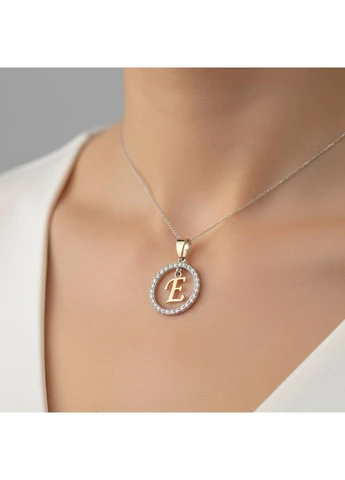 Подвес серебряный с золотом буква Е 050пер No Brand (331767793)