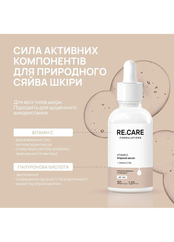 Ампульна сироватка з вітаміном С Vitamin C Ampoule Serum 30 мл Re.Care (369622869)