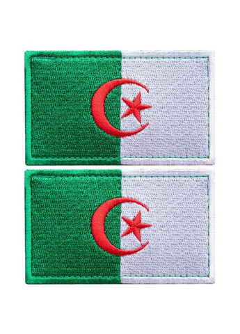 Набір шевронів 2 шт з липучкою Прапор Алжира 5х8 см вишитий патч нашивка Алжир IDEIA (275871081)