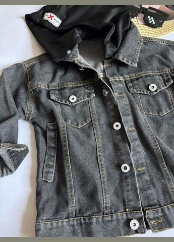 Черная демисезонная джинсовая курточка blue blanket для мальчика цвет черный 10755 No Brand