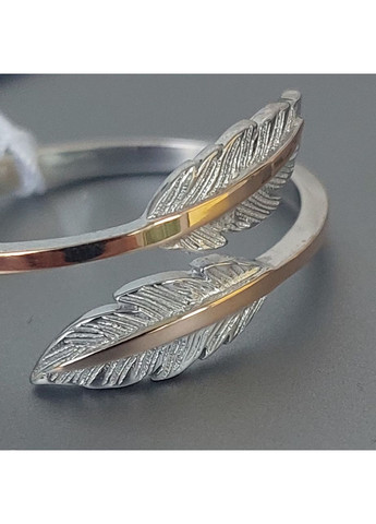 Кільце перо зі срібла з золотою накладкою розмір 19 No Brand (355921992)