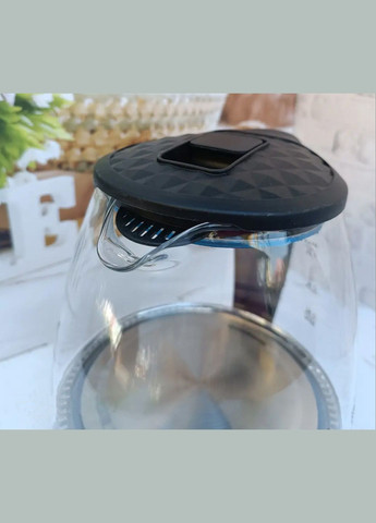 Дисковий скляний електрочайник 1,2л чайник електричний чайник скляний EB-83552 1500 Вт Чорний - Світловий індикатор робот Edenberg (299337451)