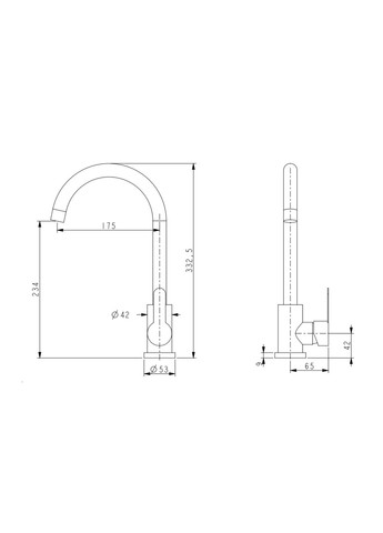 Змішувач для кухні U-образний Pure U-образний Graphite BRIPUR015FGRP Brinex 015F (351898383)