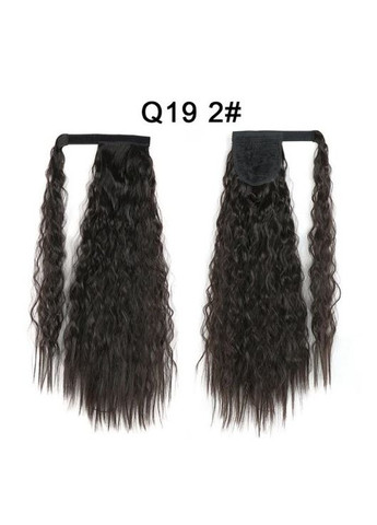 Шиньон шоколадный темно-коричневый волнистый хвост на липучке No Brand (355802135)