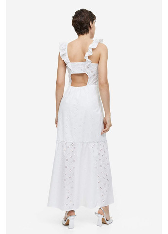 Белое кэжуал платье макси H&M однотонное