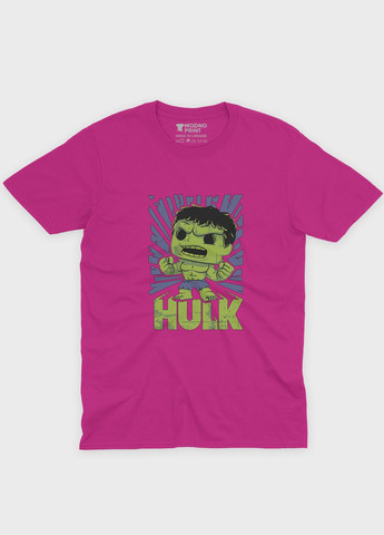 Розовая демисезонная футболка для девочки с принтом супергероя - халк (ts001-1-fuxj-006-018-014-g) Modno