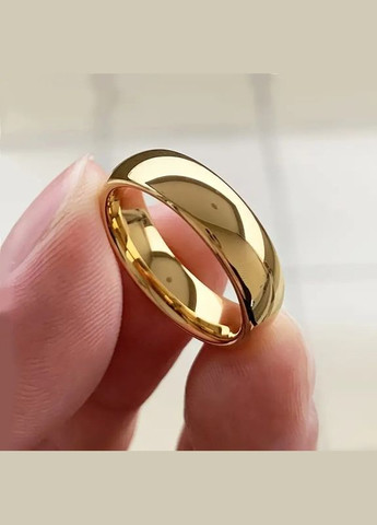 Классическое обручальное кольцо титановая сталь 6мм 18К золотистая размер 15 Liresmina Jewelry (368854800)