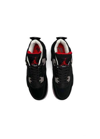 Белые демисезонные кроссовки мужские nike air jordan 4 retro bred найк аир джордан No Brand