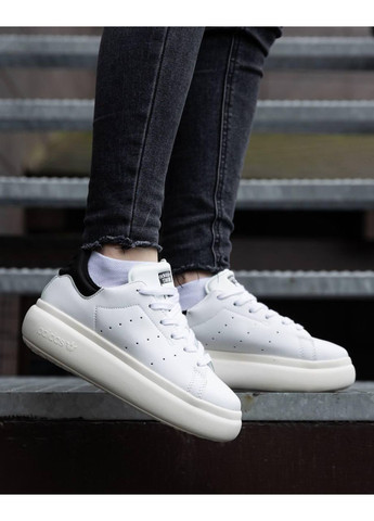 КРОССОВКИ ЖЕНСКИЕ ADIDAS STAN SMITH PF WHITE BLACK АДИДАС No Brand чёрные демисезоны (367177126)