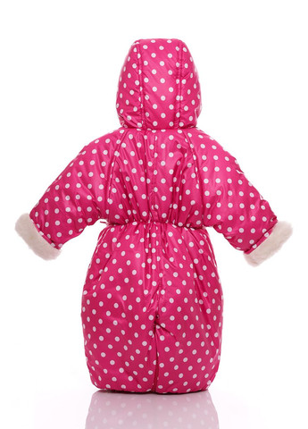 Комбінезон для дівчинки Трансформер на хутрі з принтом Горошок малиновий 86 см (35455) BABYKROHA (297200043)