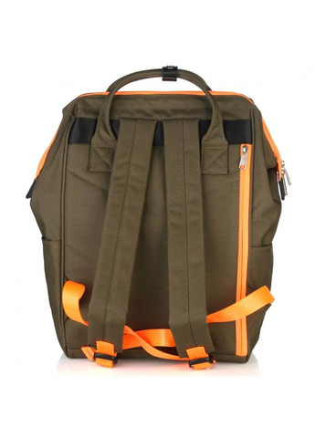 Рюкзак водостійкий текстиль 19л на 1 відділення розмір 28×40×17 см 9003-03 USB хакі з чорним Himawari (314808792)