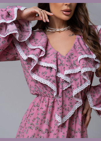 Рожева повсякденний сукні ISSA PLUS з квітковим принтом