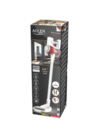 Порохотяг AD 7051 бездротовий/ 300Вт/ 0.6л/ LCD дисплей/ щітка зі світлодіодним підсвічуванням Adler (360399424)