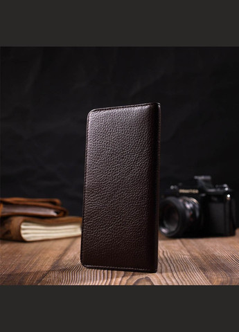 Вертикальный узкий мужской бумажник из натуральной зернистой кожи 22052 Bond (298568615)