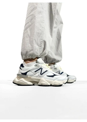 Білі кросівки чоловічі new balance 9060 white/beige/dark blue нью беланс 9060 білі демісезон No Brand