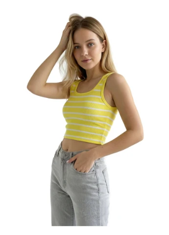 Жіноча майка в смужку Синій 42-46 (0111) Pink Daisy — 394026710
