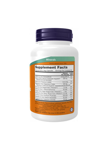 Full Spectrum Mineral - 240 caps Now Foods (369398009)