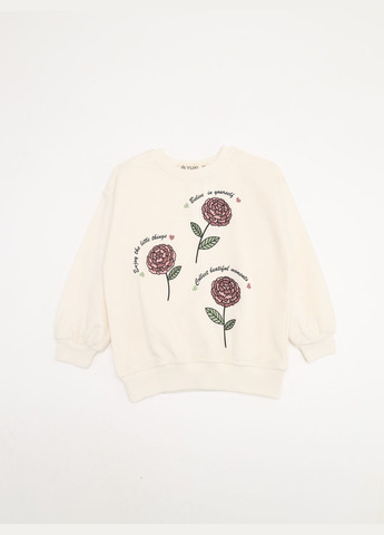 Молочный демисезонный костюм с штанами для девочки цвет молочный цб-00272829 Yuki