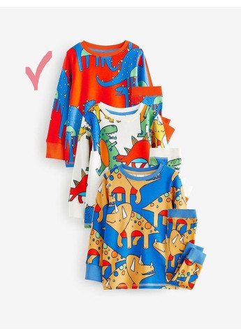 Червона всесезон піжама з динозаврами реглан + брюки Next Trend