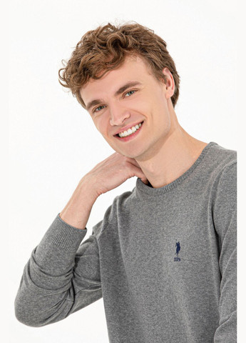 Светло-серый джемпер u.s. polo assn. мужской U.S. Polo Assn.