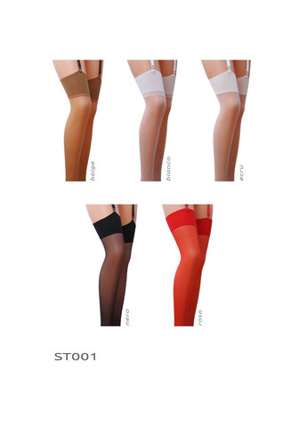 Класичні панчохи під пояс із широкою гумкою ST001 3/4 bianco Passion (300159102)