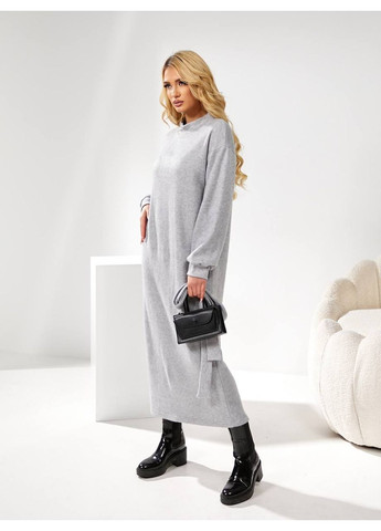 Світло-сіра святковий, вечірня, ділова, кежуал жіноча сукня з ангори Style Point однотонна