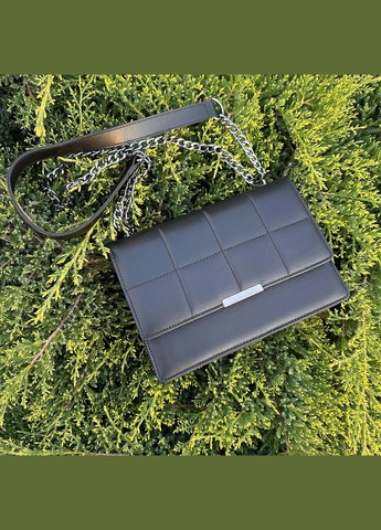 Мини сумка клатч на плечо стеганная с цепочкой из экокожи черная (sku_1146С) No Brand (330575752)