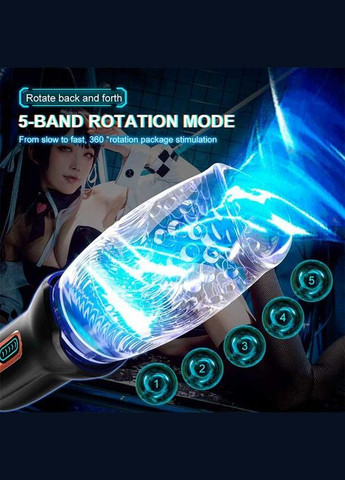 Автоматический мастурбатор с ротацией Warrior 360 – 10 режимов вибрации, 5 режимов ротации Drive No Brand (335863383)