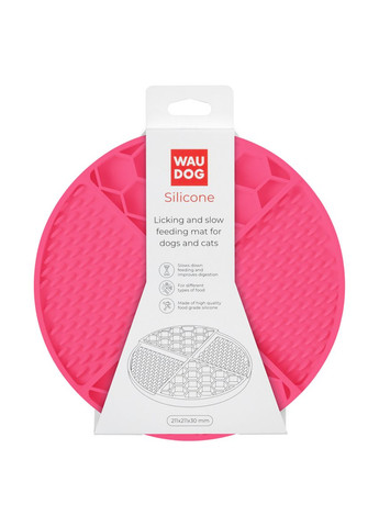 Килимок для злизування і повільного харчування Silicone, 211х211х30 мм, рожевий WAUDOG (323205453)
