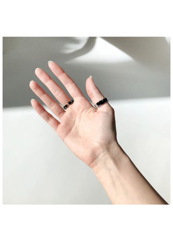 Набір чорних колечок із камінцями унісекс фентезі пара каблучок химерної форми з кристалами сріблясті регульовані y2k мінімалізм No Brand (361205547)