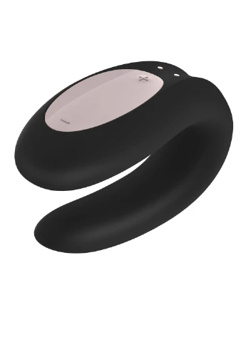 Смарт-вібратор для пар Double Joy Black із широким кліторальним стимулятором Satisfyer (385657086)