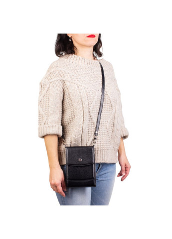 Женская маленькая сумка-кошелек на шею 029-004-001 кожаная черная Butun (316460764)