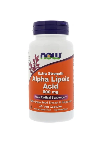 Альфа-ліпоєва кислота 600мг, Alpha Lipoic Acid,, 60 капсул Now Foods (369741953)