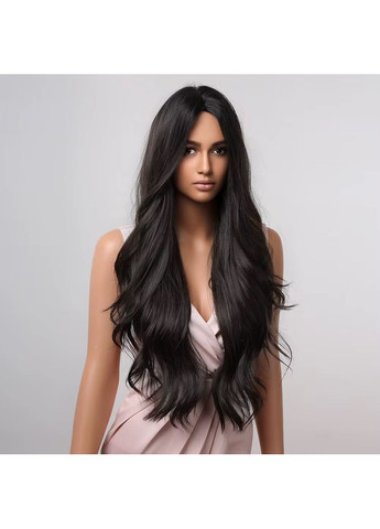 Парик длинный волнистый без челки термо черный (LC2019-1) No Brand (355802169)
