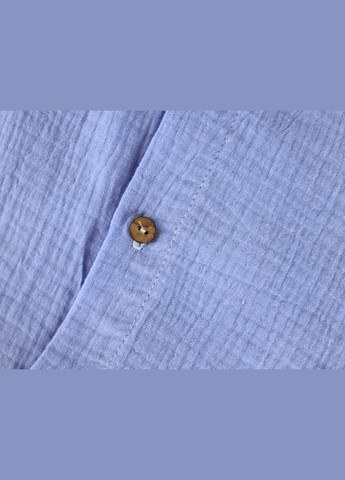 Голубой летний детский муслиновый летний голубой костюм рубашка с капюшоном штаны с рубашкой, брючный No Brand