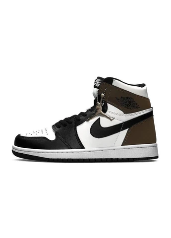 Чорні Осінні кросівки чоловічі nike No Brand Air Jordan 1 High Black White Khaki