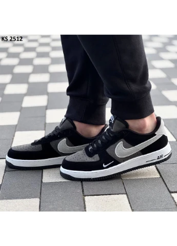 Сірі кросівки чоловічі nike air force gray найк аір форс сірі демісезон No Brand