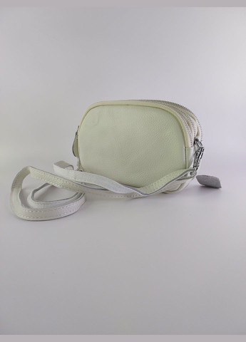 Жіноча сумка клатч з натуральної шкіри на три відділення мала біла No Brand (347640672)