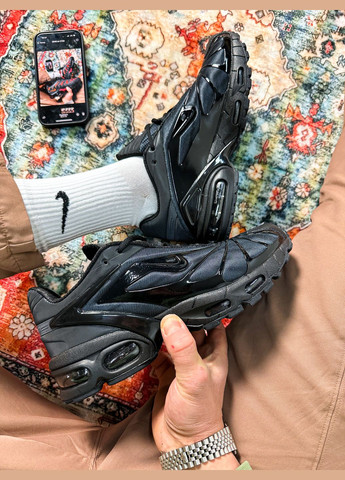 Черные всесезонные мужские кроссовки nike air max x skepta black | найк аир макс черные No Brand