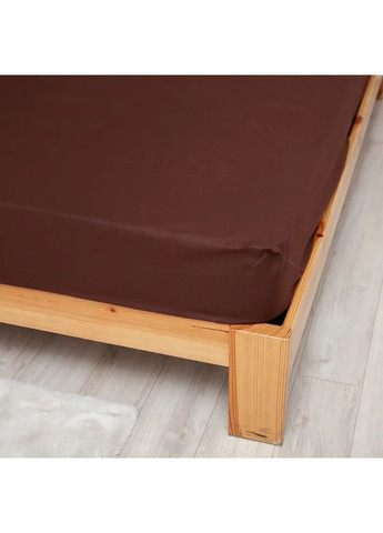 Простирадло з резинкою 140*200 см Ранфорс гіпоалергенне Коричневе (21430140200) ТЕП (365851749)