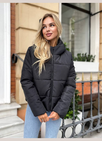 Чорна демісезонна куртка демісезонна оверсайз LeVi